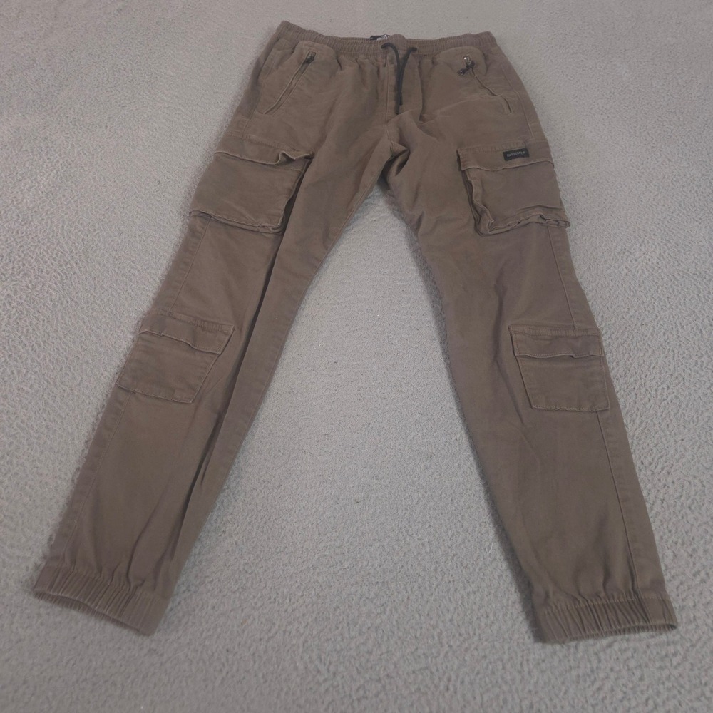 Hollister‎ Pants Mens S Brown Cargo Jogger Advanced Stretch Tapered Leg Utility